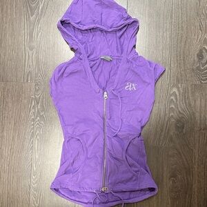 Armani Exchange Purple Hoodie Vest